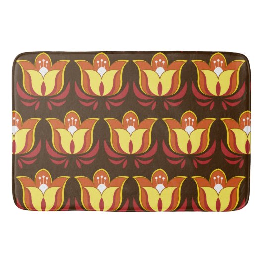 Groovy Retro 70s Flowers Badmat (Voorkant)