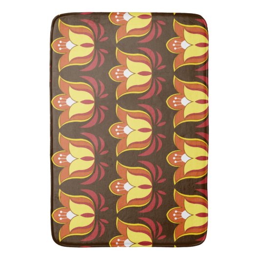 Groovy Retro 70s Flowers Badmat (Voorkant Verticaal)