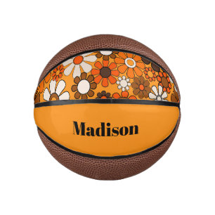 Groovy Retro 70s Gepersonaliseerd voor haar Bloeme Basketbal