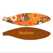 Groovy Retro 70s Gepersonaliseerd voor haar Bloeme Basketbal (Panelen)