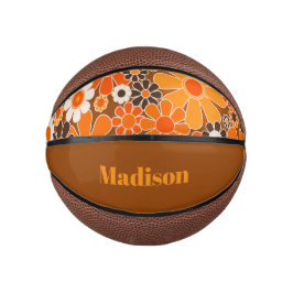 Groovy Retro 70s Gepersonaliseerd voor haar Bloeme Basketbal