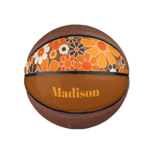 Groovy Retro 70s Gepersonaliseerd voor haar Bloeme Basketbal