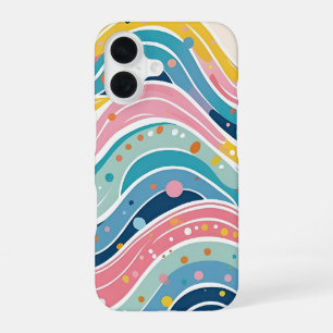 Groovy Retro 70s Golvend Abstract iPhone 16 Hoesje