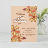 Groovy Retro 70s Hippie Flower 30ste verjaardag Kaart (Staand voorkant)