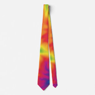 Groovy Retro 70s Hippie Rainbow Hues Tie Dye Stropdas