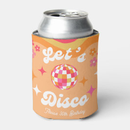 Groovy Retro 70s Laten we Disco Any Age Verjaardag Blikjeskoeler