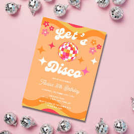 Groovy Retro 70s Laten we Disco Any Age Verjaardag Kaart