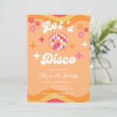 Groovy Retro 70s Laten we Disco Any Age Verjaardag Kaart (Staand voorkant)