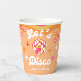 Groovy Retro 70s Laten we Disco Any Age Verjaardag Papieren Bekers