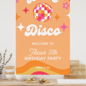 Groovy Retro 70s Laten we Disco Any Age Verjaardag Poster (Keuken)