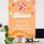 Groovy Retro 70s Laten we Disco Any Age Verjaardag Poster (Thuiskantoor)