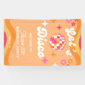 Groovy Retro 70s Laten we Disco Any Age Verjaardag Spandoek (Horizontaal)