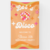 Groovy Retro 70s Laten we Disco Any Age Verjaardag Spandoek (Verticaal)