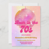 Groovy Retro 70s Laten we Disco Birthday Party Kaart (Voorkant)