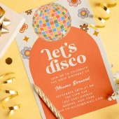 Groovy Retro 70s Laten we Disco Birthday Party Kaart