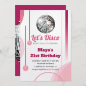 Groovy Retro 70s Laten we Disco Birthday Party Kaart (Voorkant / Achterkant)