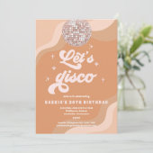 Groovy Retro 70s Laten we Disco Birthday Party Kaart (Staand voorkant)
