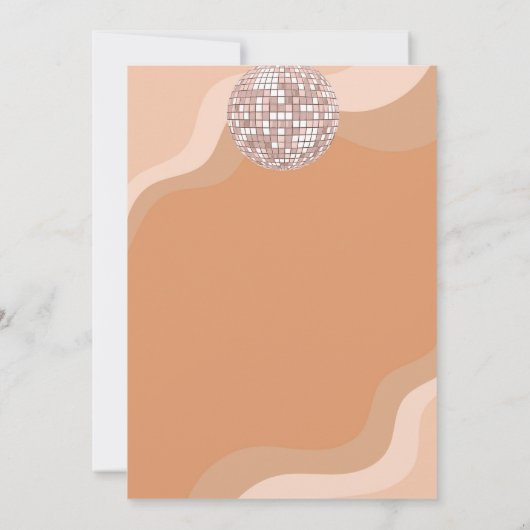 Groovy Retro 70s Laten we Disco Birthday Party Kaart (Achterkant)