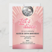 Groovy Retro 70s Laten we Disco Birthday Party Kaart (Voorkant)