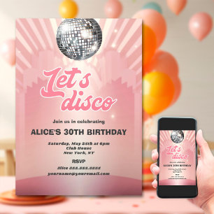 Groovy Retro 70s Laten we een Disco Verjaardagsfee Kaart