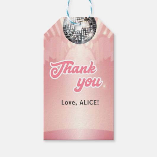 Groovy Retro 70s Let's Disco Verjaardagscadeau Lab Cadeaulabel (Voorkant)