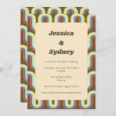 Groovy Retro 70's Olive Green Unique Wedding Kaart (Voorkant / Achterkant)