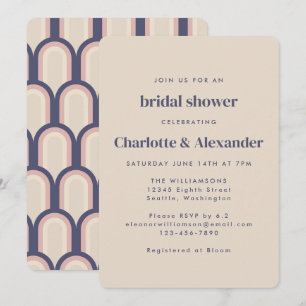 Groovy Retro 70s-ontwerp in beige Vrijgezellenfees Kaart