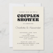 Groovy Retro 70s-ontwerp in Black Couples Shower Kaart (Voorkant)