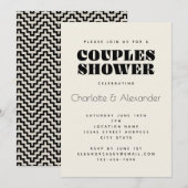 Groovy Retro 70s-ontwerp in Black Couples Shower Kaart (Voorkant / Achterkant)