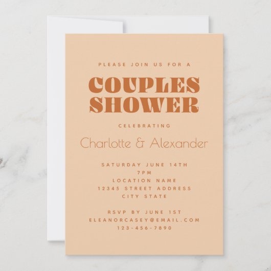 Groovy Retro 70s-ontwerp in een schoeisel met brui Kaart (Voorkant)