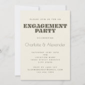 Groovy Retro 70s Ontwerp in Olive Engagement Party Kaart (Voorkant)