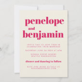 Groovy Retro 70s Ontwerp in Red All-in-One Wedding Kaart (Voorkant)