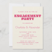 Groovy Retro 70s-ontwerp in Red Engagement Party Kaart (Voorkant)