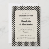 Groovy Retro 70s Patroon in Black Couples Shower Kaart (Voorkant)