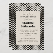 Groovy Retro 70s Patroon in Black Couples Shower Kaart (Voorkant / Achterkant)