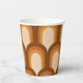 Groovy Retro 70s Patroonontwerp in bruin huwelijk Papieren Bekers (Achterkant)