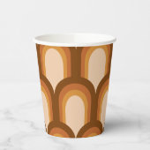 Groovy Retro 70s Patroonontwerp in bruin huwelijk Papieren Bekers (Links)