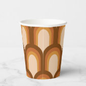 Groovy Retro 70s Patroonontwerp in bruin huwelijk Papieren Bekers (Rechts)