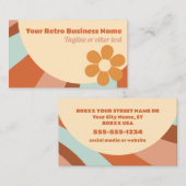 Groovy Retro 70s Psychedelic Hippy Flower Visitekaartje (Voorkant / Achterkant)