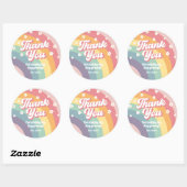 Groovy Retro 70s Rainbow Daisy Verjaardag Ronde Sticker (Vel)