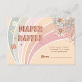 Groovy Retro 70s | Rainbow Diaper Raffle Informatiekaartje (Voorkant)