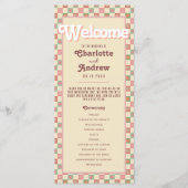 Groovy Retro 70s Summer Wedding Programma Programmakaart (Voorkant)