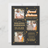 Groovy Retro 70's Typography Sweet Sixteen Kaart (Voorkant)