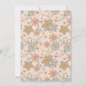 Groovy Retro 70s | Uitnodiging voor regenboogBaby  (Achterkant)