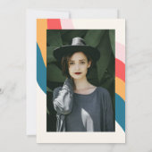 Groovy Retro 70s Wavy Lines Foto Vrijgezellenfeest Kaart (Achterkant)