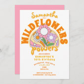 Groovy Retro 70s Wildflower Power Verjaardag Kaart (Voorkant / Achterkant)