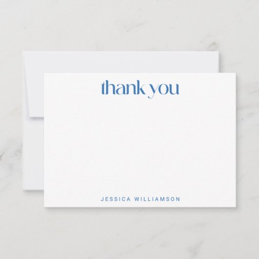 Groovy Retro Abstract Blue Custom Vrijgezellenfees Bedankkaart (Voorkant)