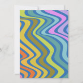 Groovy Retro Abstract regenboogblauw Vrijgezellenf Kaart (Achterkant)