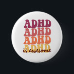 Groovy Retro Adhd is geweldige Funny Neurodivergen Ronde Button 5,7 Cm<br><div class="desc">neurodivergent, neurodiversiteit, neuro, adhd, voorlichting, maand, mentaal, gezondheid, gift, verjaardag</div>