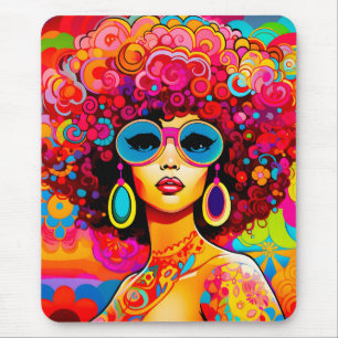 Groovy Retro Afro Chique Pop Kunst Muismat
